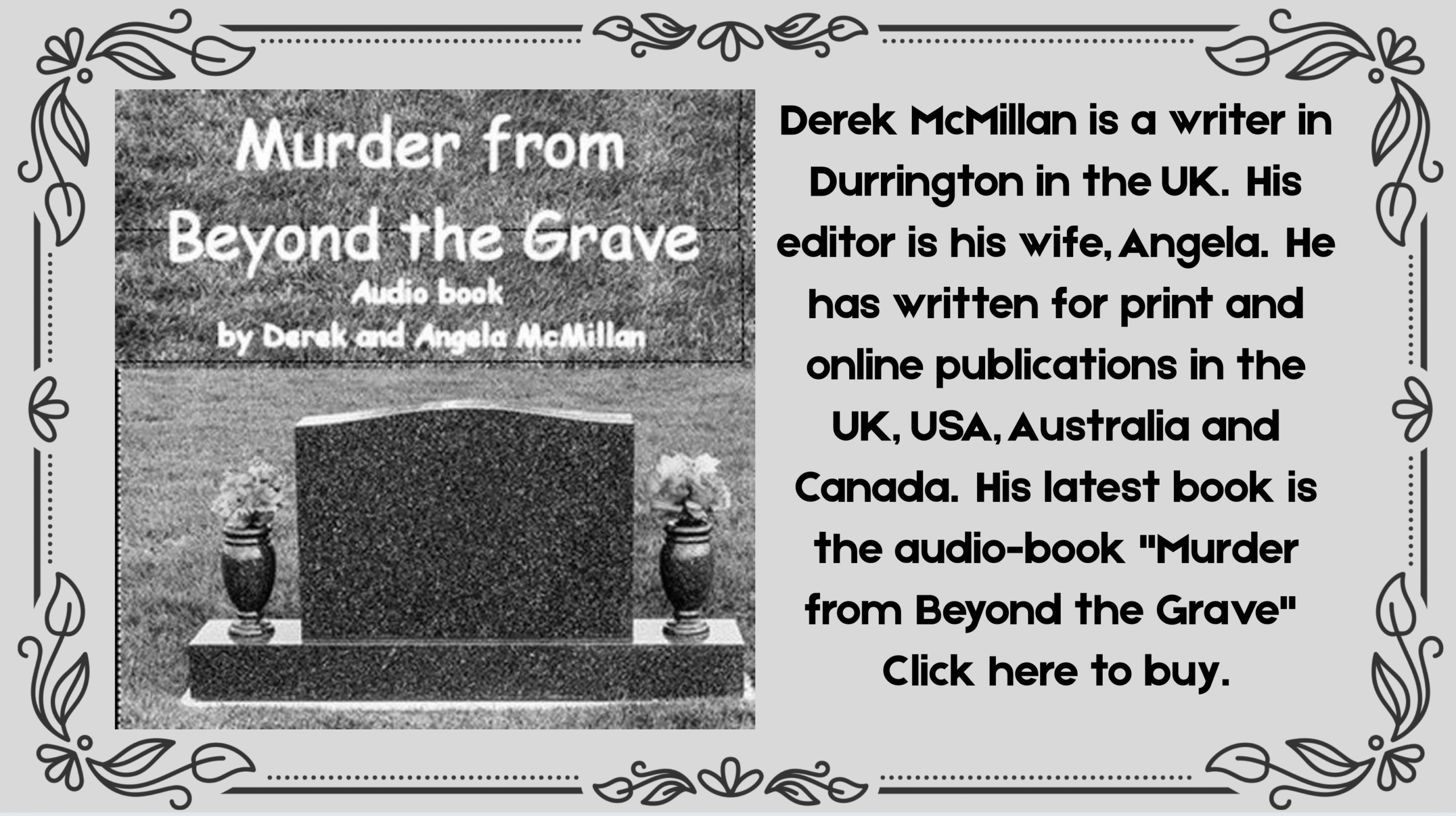 Murder from Beyond the Grave Audio Book by Derek McMillan